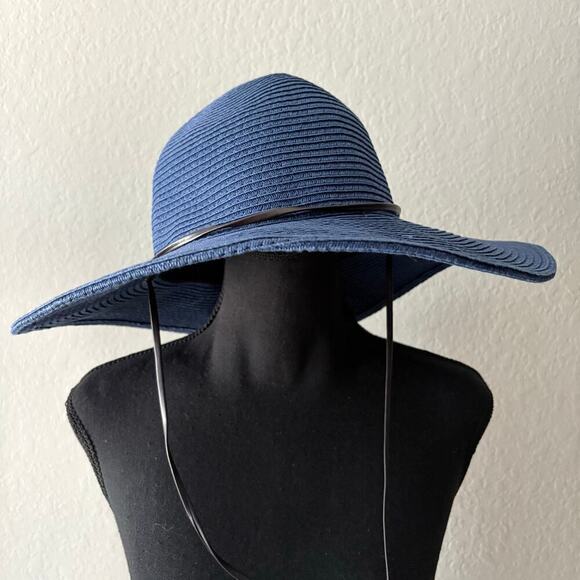 PETER GRIMM Women's Sun Hat Sz OS Blue Summer Nautical Cruise Ship Cabana Beachy - Picture 2 of 10